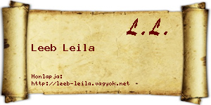 Leeb Leila névjegykártya